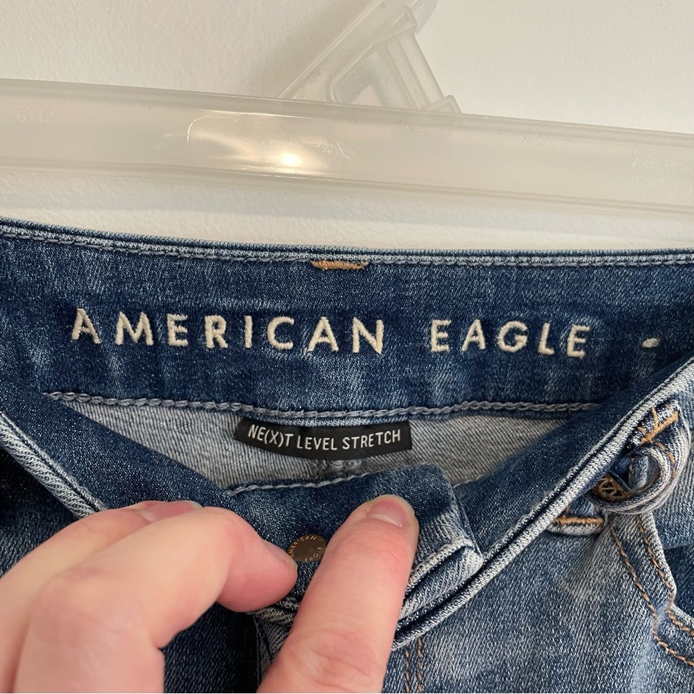 AMERICAN EAGLE AE Ne(x)t Level Curvy High-Waisted Jegging Ripped Patched 4 CURVY - Picture 5 of 16